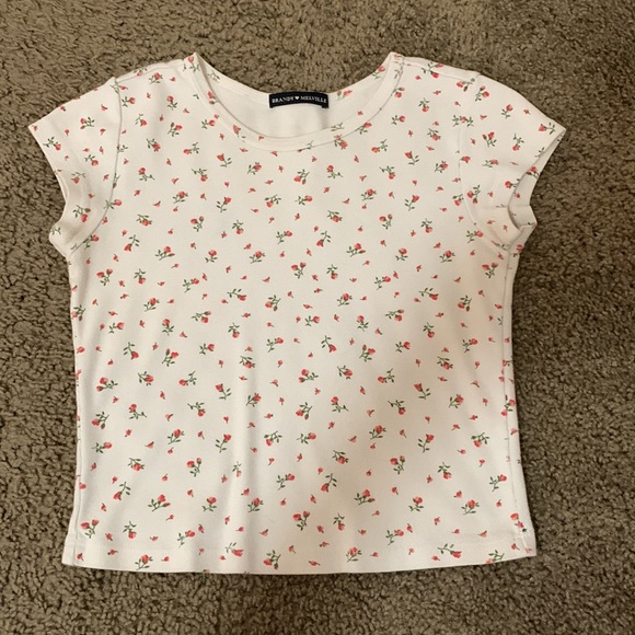 Brandy Melville Pink Floral Crop Top - Picture 1 of 4